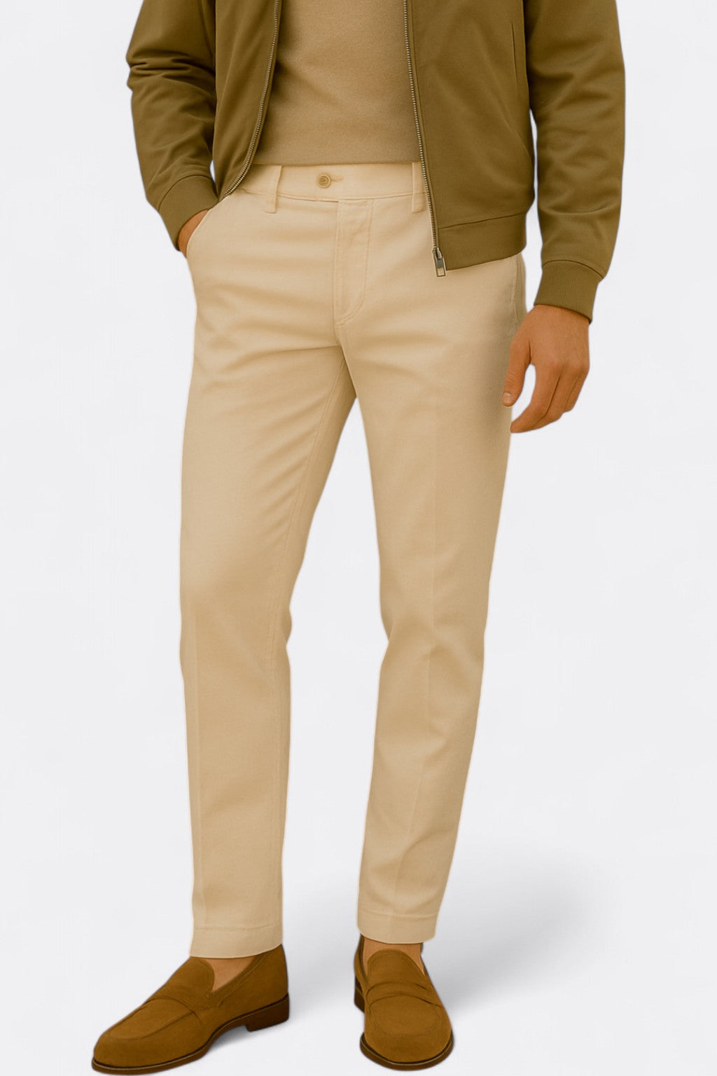 Heren Chino Met Rechte Pijpen & Steekzakken | Casual