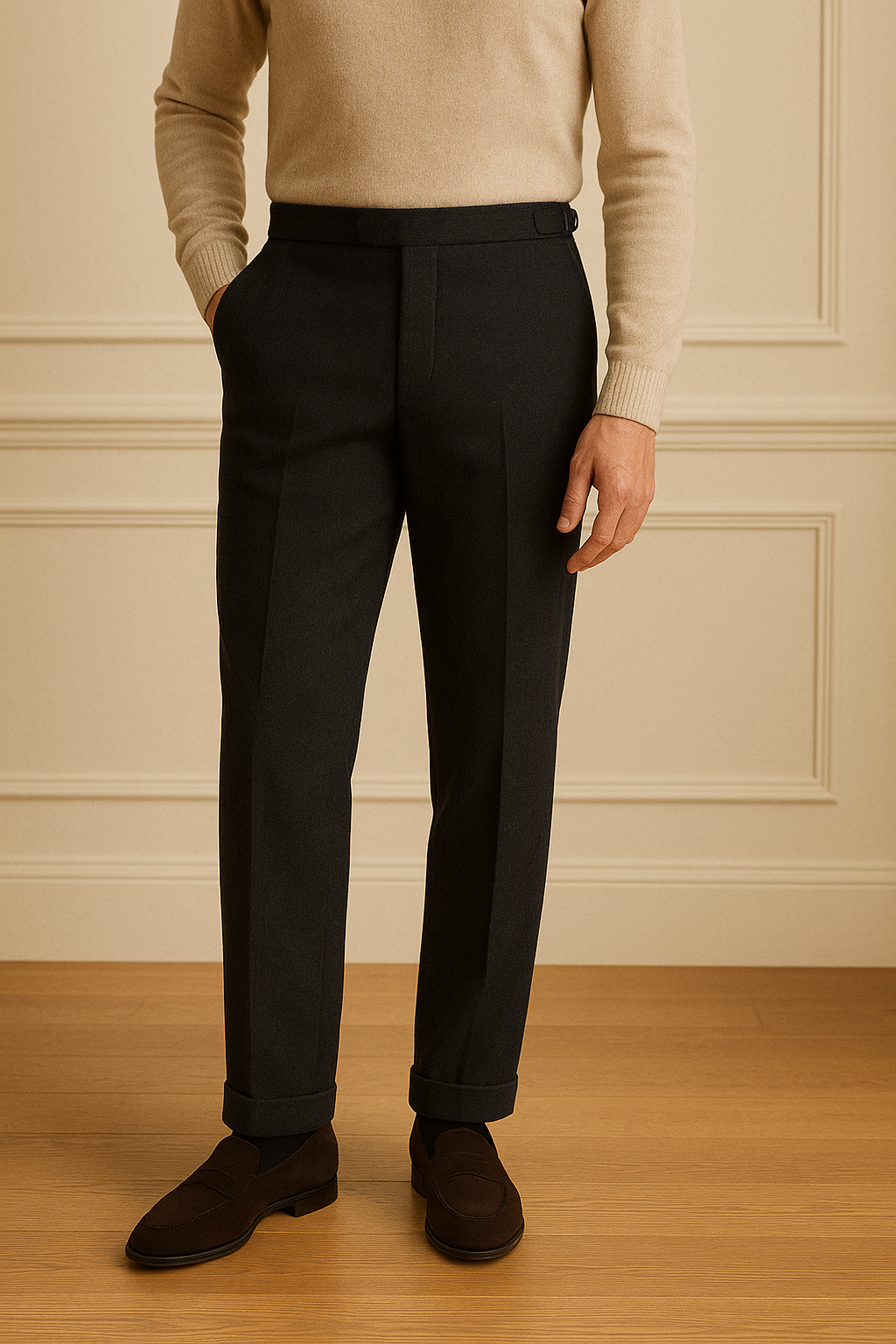 Heren Pantalon Met Omgeslagen Zoom & Rechte Pijpen | Formeel
