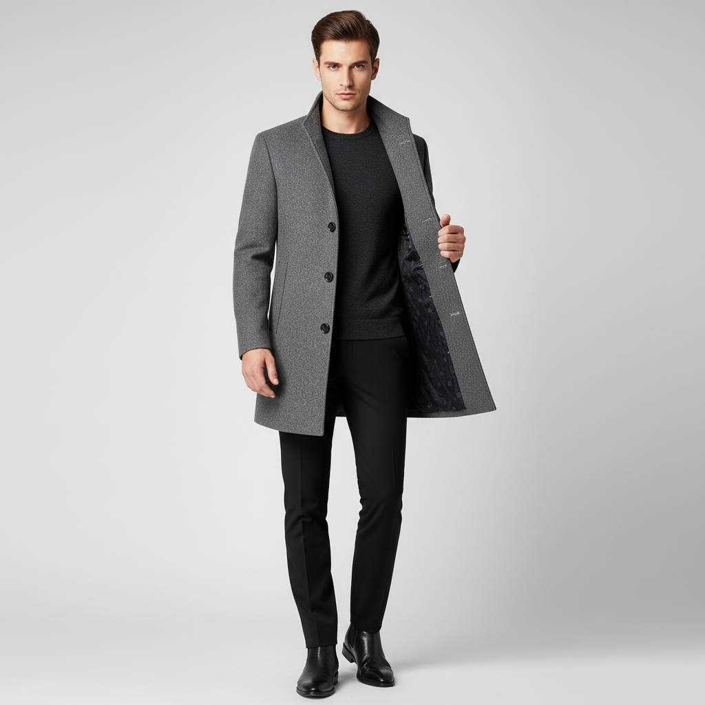 Robert | Elegante wollen herenmantel