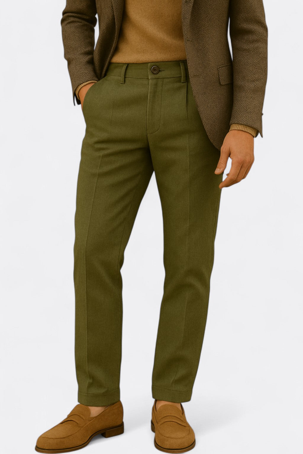 Heren Pantalon Met Slanke Pasvorm & Steekzakken | Elegant