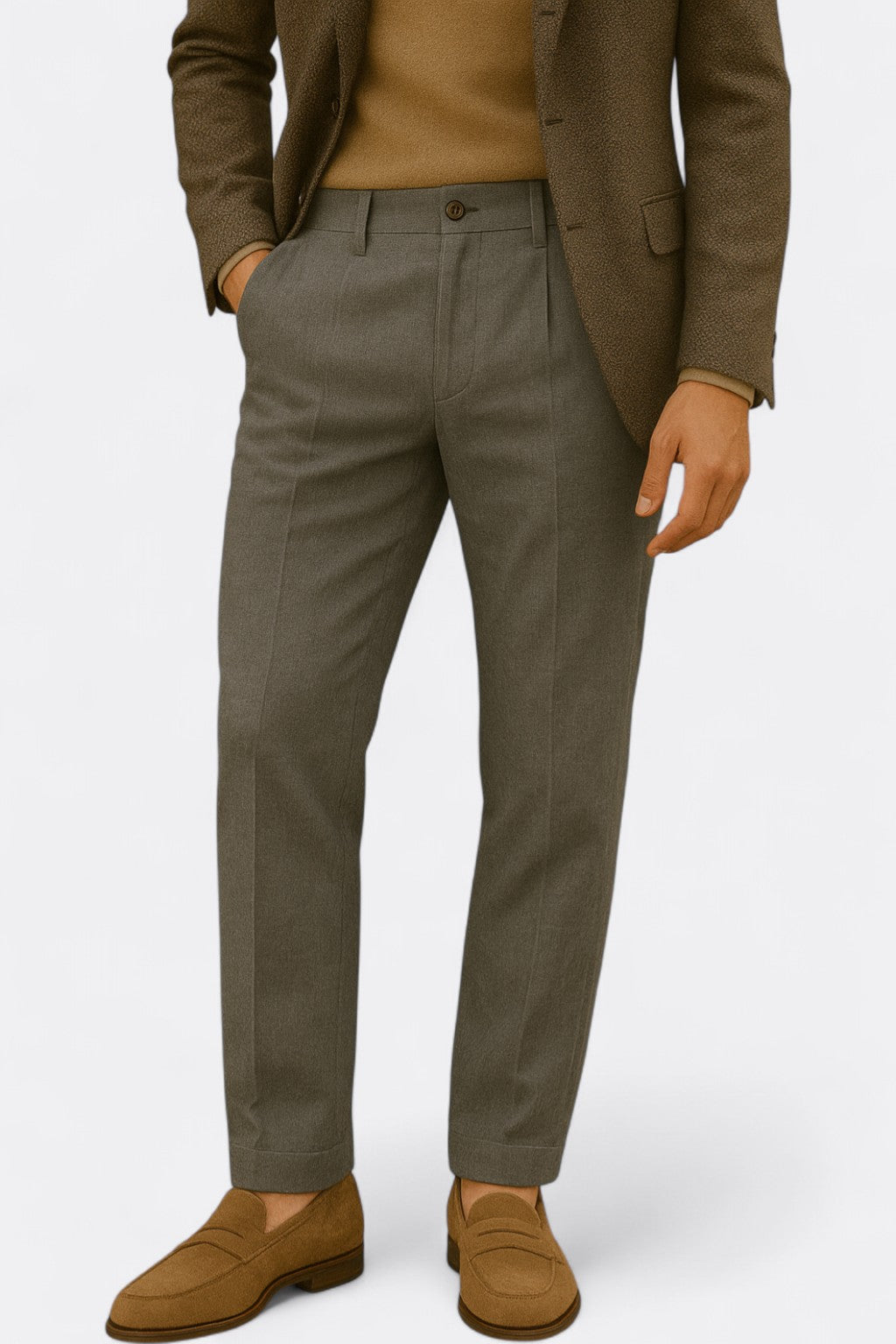 Heren Pantalon Met Slanke Pasvorm & Steekzakken | Elegant