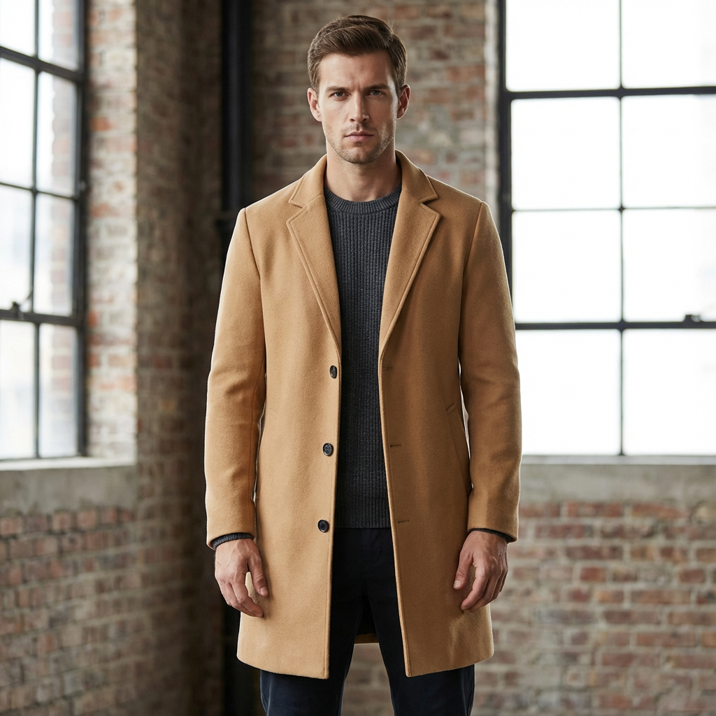 Lucas | Klassieke wollen herenmantel met moderne pasvorm