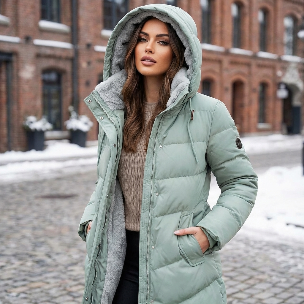 Sofie | Lange gevoerde winterparka met capuchon