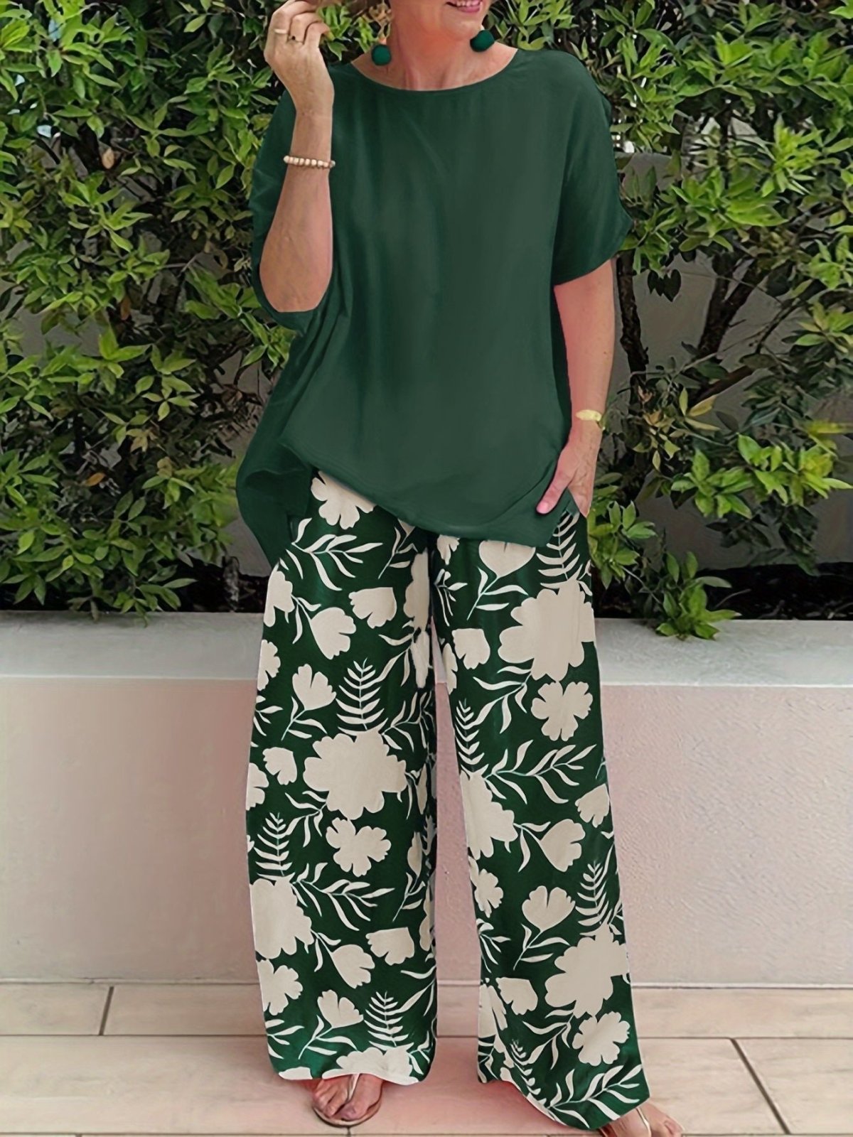 Bonnie™ | Bloemige Wijde Broek Set